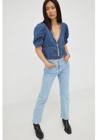 Levi's® - Levi's koszula jeansowa damska kolor granatowy. Okazja: na spotkanie biznesowe. Kolor: niebieski. Materiał: jeans. Długość rękawa: krótki rękaw. Długość: krótkie. Styl: biznesowy #3