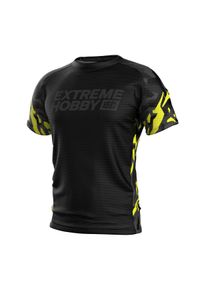 Koszulka Techniczna Sportowa Męska EXTREME HOBBY BLACK PANTHER. Kolor: czarny, wielokolorowy, żółty. Materiał: elastan, poliester. Długość rękawa: krótki rękaw. Długość: krótkie. Sport: fitness, kolarstwo