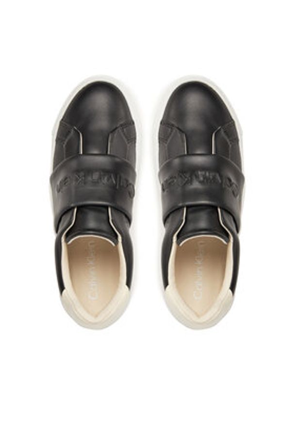 Calvin Klein Sneakersy Cupsole Slip On - He Nappa HW0HW02471 Czarny. Zapięcie: bez zapięcia. Kolor: czarny. Materiał: skóra