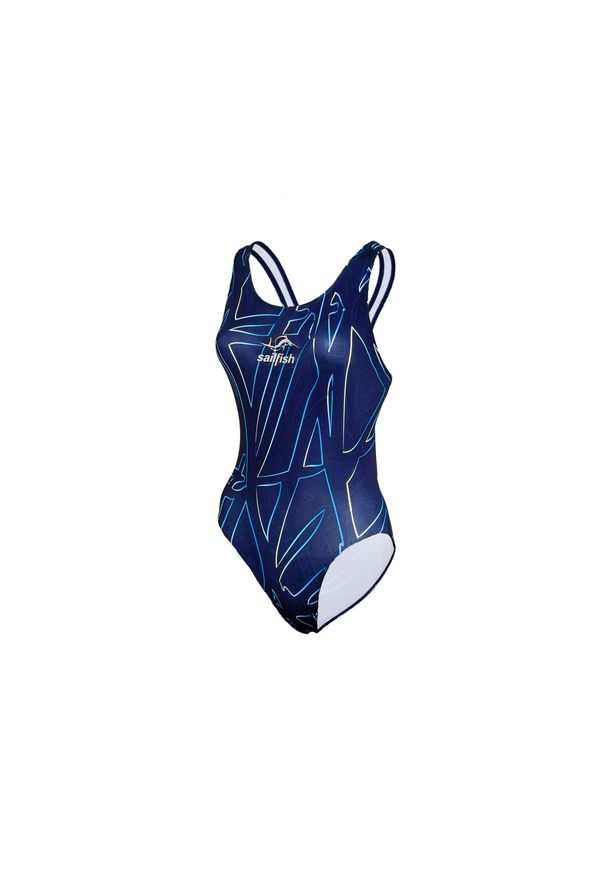 SAILFISH - Damski strój kąpielowy, trwałość Sportback - Night Sky. Kolor: niebieski. Materiał: poliester