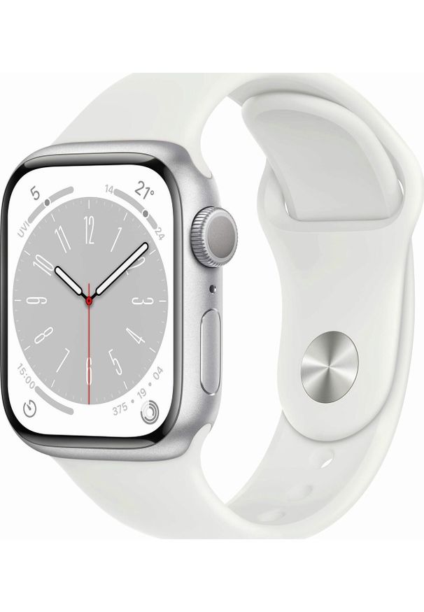 APPLE - Smartwatch Apple Watch 8 GPS 41mm Silver Alu Sport Biały (MP6K3WB/A). Rodzaj zegarka: smartwatch. Kolor: biały. Styl: sportowy