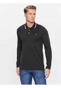 Jack & Jones Polo 12174038 Czarny Regular Fit. Typ kołnierza: polo. Kolor: czarny. Materiał: syntetyk, bawełna