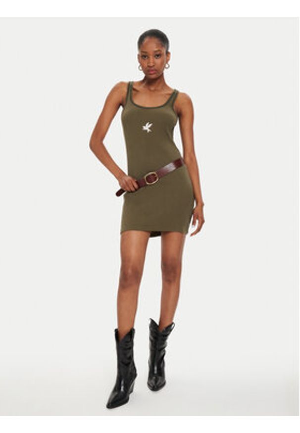 One Teaspoon Sukienka letnia 26495C Zielony Slim Fit. Kolor: zielony. Materiał: bawełna. Sezon: lato