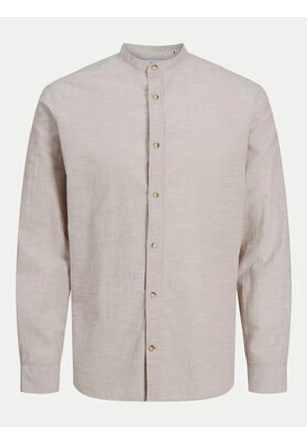 Jack & Jones Koszula Summer 12269319 Beżowy Comfort Fit. Kolor: beżowy. Materiał: bawełna