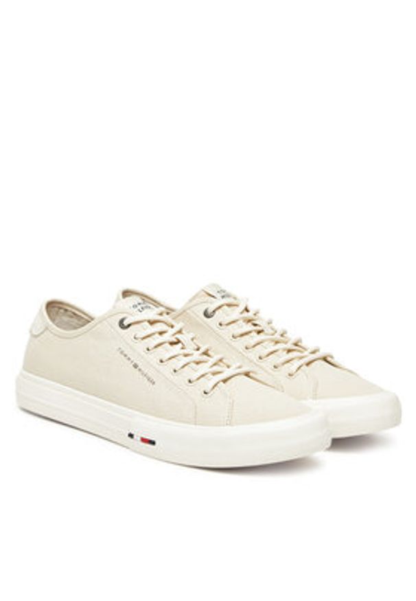 TOMMY HILFIGER - Tommy Hilfiger Tenisówki Hi Vulc Street Canvas FM0FM05515 Beżowy. Kolor: beżowy. Materiał: materiał. Styl: street
