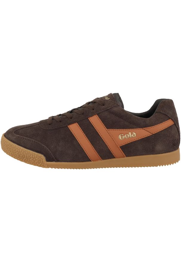 Buty do chodzenia męskie Gola Harrier Suede leder 2024. Kolor: brązowy. Materiał: zamsz, materiał. Szerokość cholewki: normalna. Sport: turystyka piesza