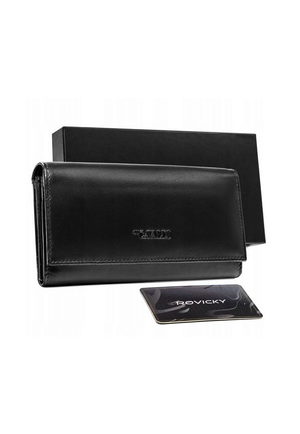 4U CAVALDI - Portfel czarny Cavaldi RD-23-GCL-0962 BLACK. Kolor: czarny. Materiał: skóra
