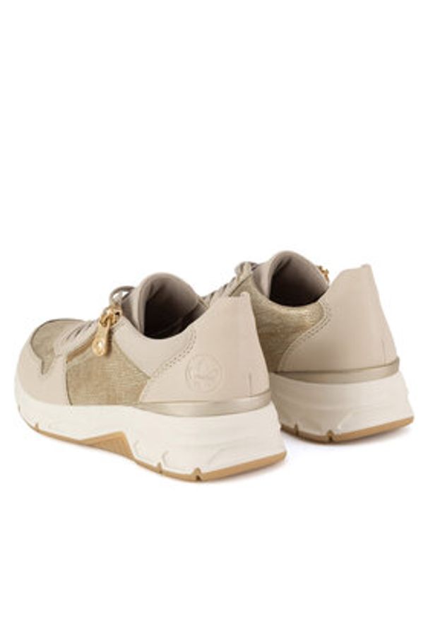 Rieker Sneakersy 48101-60 Écru. Materiał: skóra