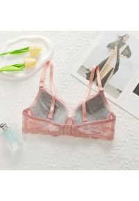 Intica - Biustonosz push-up koronkowy z regulowanymi ramiączkami Tony. Kolor: różowy. Materiał: koronka. Rodzaj stanika: push-up. Wzór: koronka #4