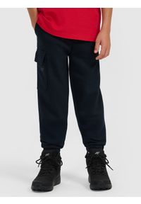 4f - 4F Spodnie dresowe joggery chłopięce - granatowe 146 (10-11 lat). Okazja: na co dzień. Kolor: niebieski. Materiał: dresówka. Sezon: lato. Styl: casual, klasyczny #2