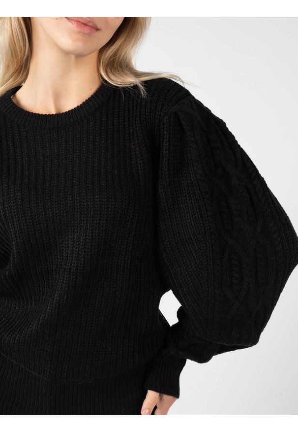 Silvian Heach Sweter "Joconde" | PGA22111 | Kobieta | Czarny. Okazja: na co dzień. Kolor: czarny. Materiał: akryl, nylon. Wzór: ze splotem. Styl: casual