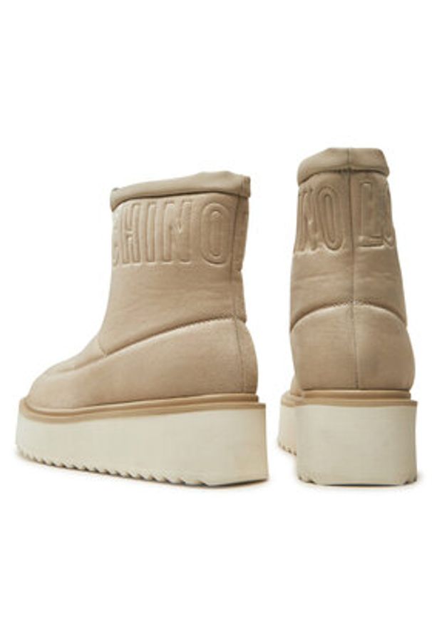 Love Moschino - LOVE MOSCHINO Botki JA24266I0LJAW026 Beżowy. Kolor: beżowy. Materiał: materiał
