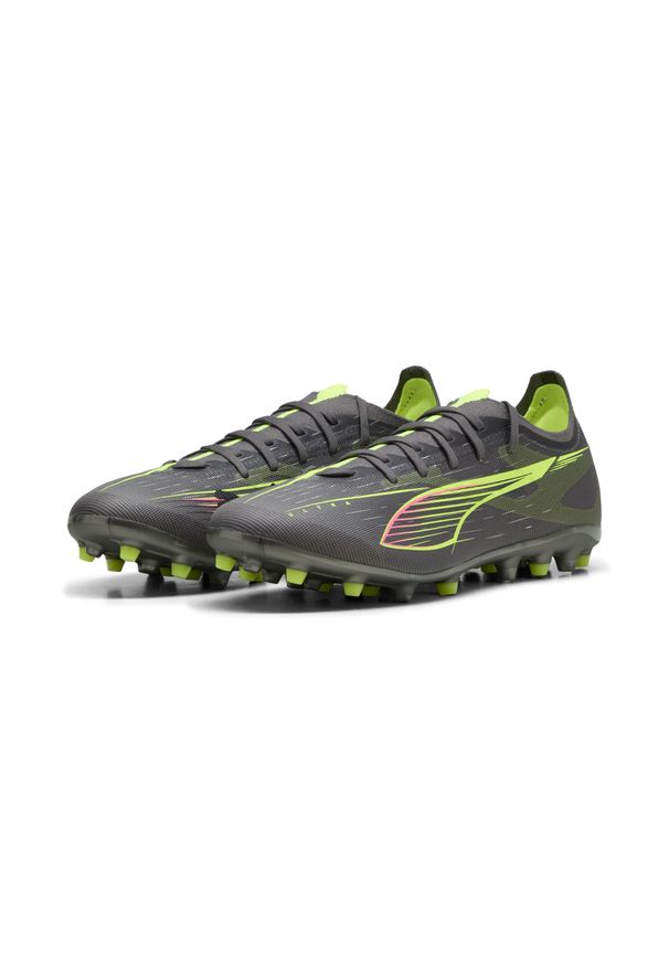 Puma - Buty piłkarskie ULTRA 5 MATCH MG PUMA Matte Aged Silver Yellow Alert Blue Gray. Kolor: szary, niebieski, wielokolorowy, żółty. Sport: piłka nożna
