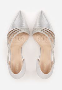 Born2be - Srebrne Eleganckie Szpilki VICES Zdobione Paskami z Cyrkoniami Thalasura. Okazja: na wesele, na ślub cywilny. Zapięcie: pasek. Kolor: srebrny. Wzór: aplikacja. Obcas: na szpilce. Styl: elegancki #8