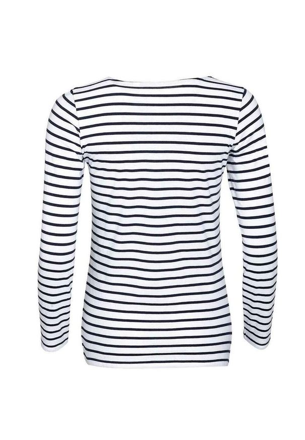 SOL'S - Damska Koszulka Z Długim Rękawem W Morskie Paski. Kolor: niebieski, wielokolorowy, biały. Długość rękawa: długi rękaw. Długość: długie. Wzór: paski. Sport: turystyka piesza