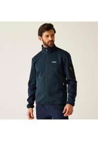 Regatta - Polar męski rozsuwany Newhill. Kolor: niebieski, szary, wielokolorowy. Materiał: polar. Wzór: melanż. Sport: turystyka piesza #1