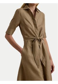 Lauren Ralph Lauren - LAUREN RALPH LAUREN Sukienka koszulowa 200905667016 Beżowy Regular Fit. Kolor: beżowy. Materiał: len. Typ sukienki: koszulowe #3