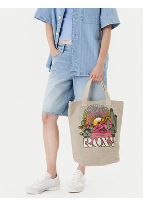 Roxy Plecak Drink The Wave ERJBP04876 Beżowy. Kolor: beżowy. Materiał: materiał, bawełna