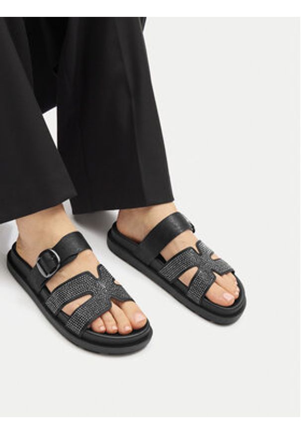 Jenny - JENNY Klapki L06062024 Czarny. Kolor: czarny. Materiał: materiał, syntetyk
