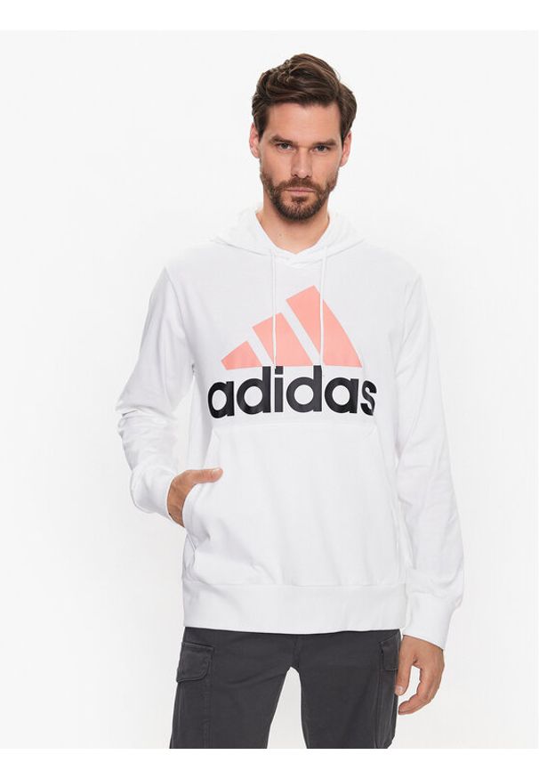 Adidas - adidas Bluza Essentials Logo IJ8573 Biały Regular Fit. Kolor: biały. Materiał: bawełna