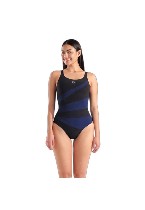Damski kostium kąpielowy 1-częściowy Arena Isabella Wing Back C. Kolor: niebieski, wielokolorowy, czarny