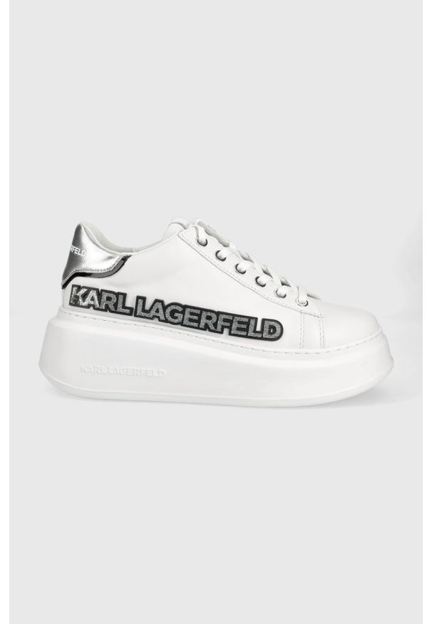 Karl Lagerfeld buty skórzane ANAKAPRI KL63522.01S kolor biały. Zapięcie: sznurówki. Kolor: biały. Materiał: skóra. Obcas: na platformie