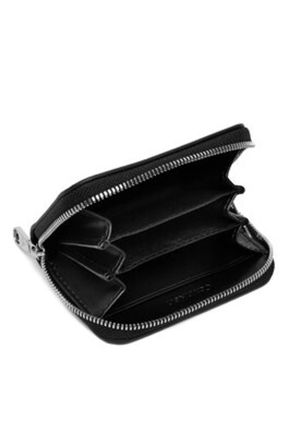 Calvin Klein Portfel Bold Ck Medium Zip Around LV04F1154G Czarny. Kolor: czarny. Materiał: skóra