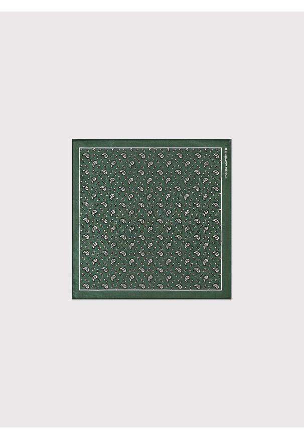 Pako Lorente - PAKO LORENTE - Zielona poszetka męska paisley. Kolor: zielony. Materiał: jedwab. Wzór: paisley