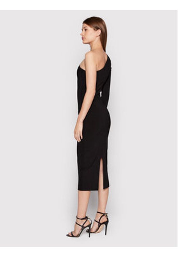 Victoria Victoria Beckham Sukienka koktajlowa One Shoulder 1222KDR003593A Czarny Slim Fit. Kolor: czarny. Materiał: wiskoza. Styl: wizytowy