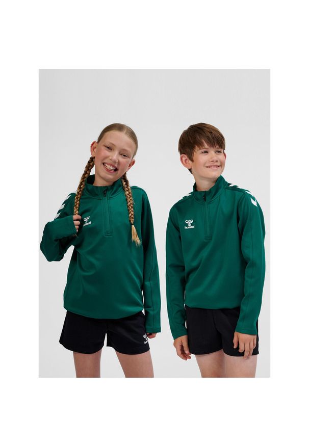 Dziecięca bluza dresowa Hummel Core Xk Half. Kolor: zielony. Materiał: dresówka
