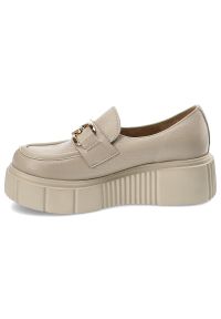 Beżowe Półbuty Armodo Modne Obuwie Damskie. Okazja: na co dzień. Zapięcie: klamry. Kolor: beżowy. Materiał: skóra. Styl: casual, klasyczny, elegancki #7