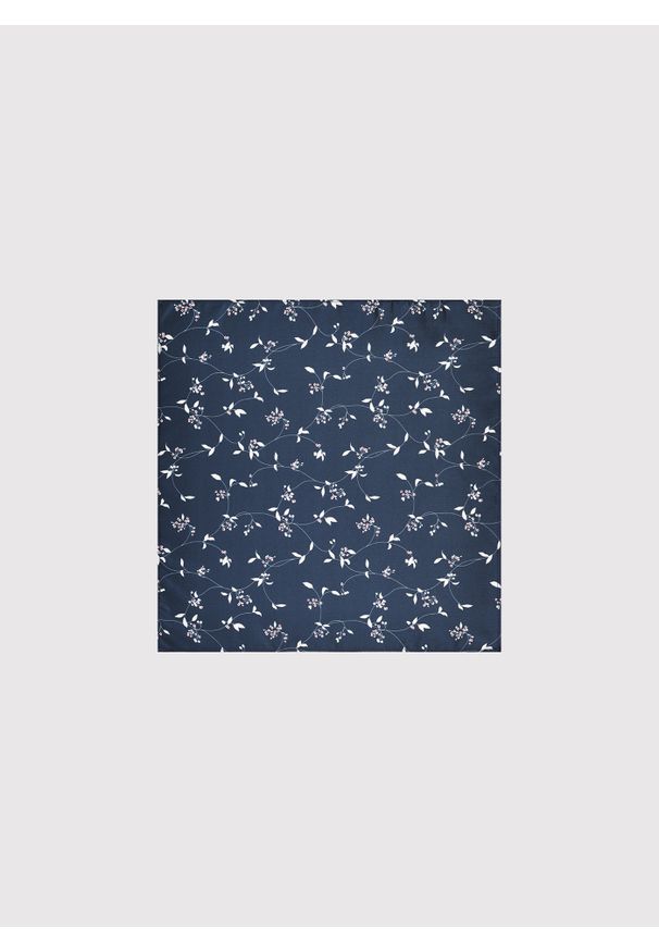 Pako Lorente - PAKO LORENTE – Granatowa poszetka w kwiaty. Kolor: niebieski. Materiał: poliester. Wzór: kwiaty