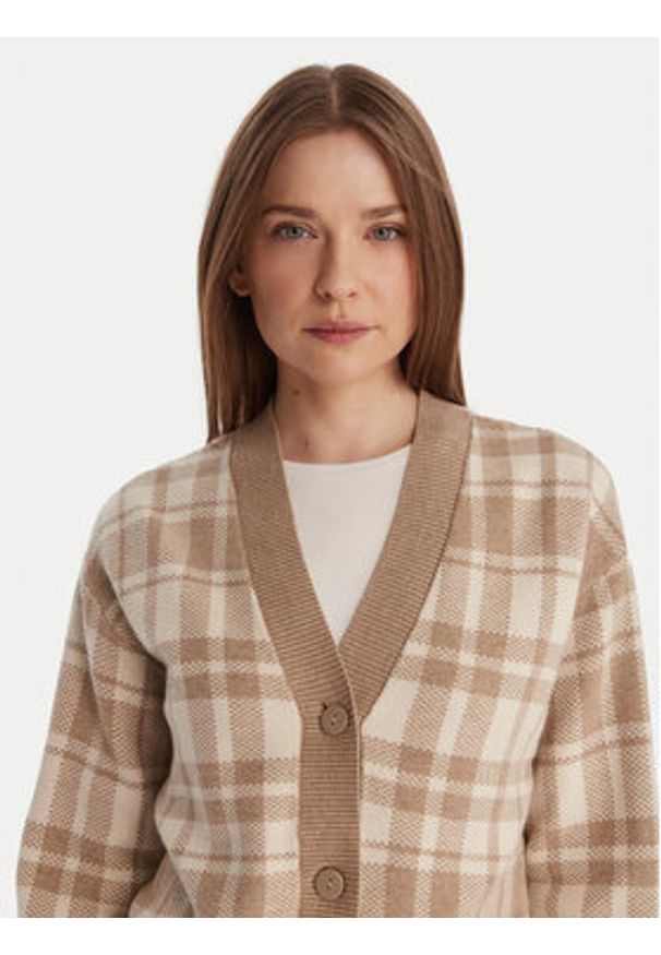 Vero Moda Kardigan Gold Art 10332210 Beżowy Regular Fit. Kolor: beżowy. Materiał: syntetyk