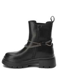 Big-Star - Czarne Botki Big Star Ocieplane Obuwie Damskie. Okazja: na spacer, na co dzień. Kolor: czarny. Materiał: materiał. Styl: casual, klasyczny #3