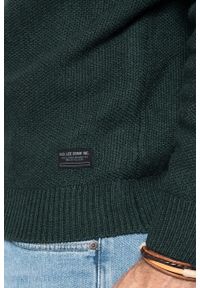 Lee - SWETER MĘSKI LEE STRIPED WOOL MIX DK BOTTLE GREEN L83LLNBB. Kolor: zielony #4