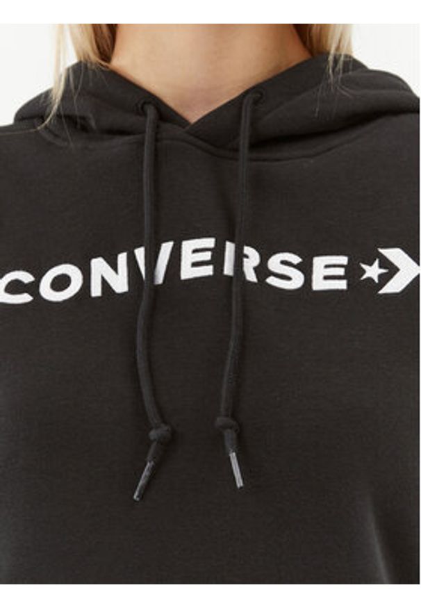 Converse Bluza Wordmark Fleece Hoodie Emb 10025690-A06 Czarny Regular Fit. Kolor: czarny. Materiał: bawełna