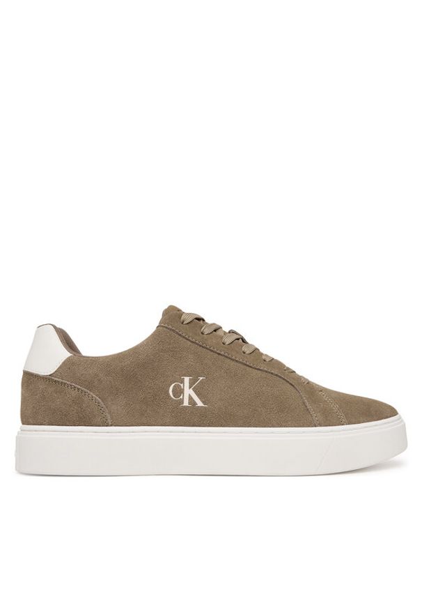 Calvin Klein Sneakersy Classic Cupsole Laceup Su YM0YM01434 Beżowy. Kolor: beżowy. Materiał: skóra, zamsz