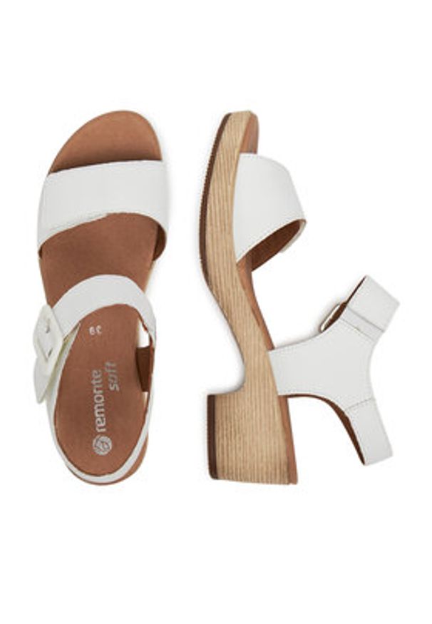 Remonte Sandały D0N52-80 Biały. Kolor: biały. Materiał: skóra, syntetyk