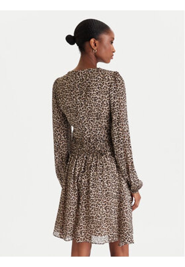 Guess Sukienka koktajlowa W5YK20 WDW82 Beżowy Regular Fit. Kolor: beżowy. Materiał: syntetyk. Styl: wizytowy