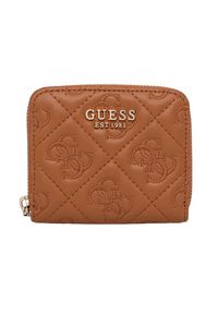 Guess - GUESS Brązowy portfel damski Adelasia. Kolor: brązowy. Materiał: skóra ekologiczna