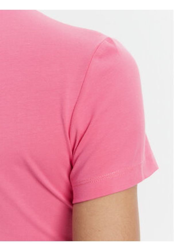 Versace Jeans Couture T-Shirt 78HAHC05 Różowy Slim Fit. Kolor: różowy. Materiał: bawełna