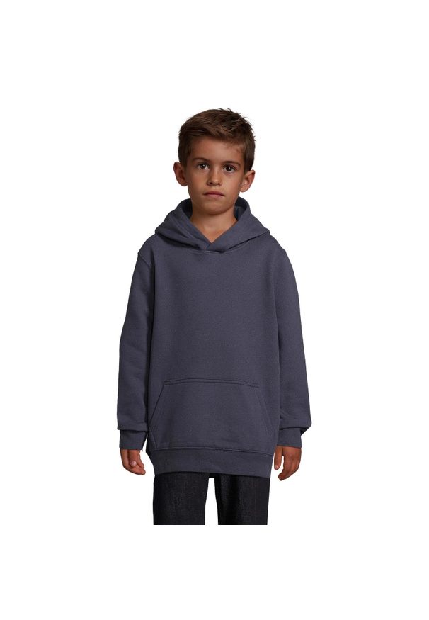 SOL'S - Bluza Z Kapturem Condor Dla Dzieci. Typ kołnierza: kaptur. Kolor: niebieski