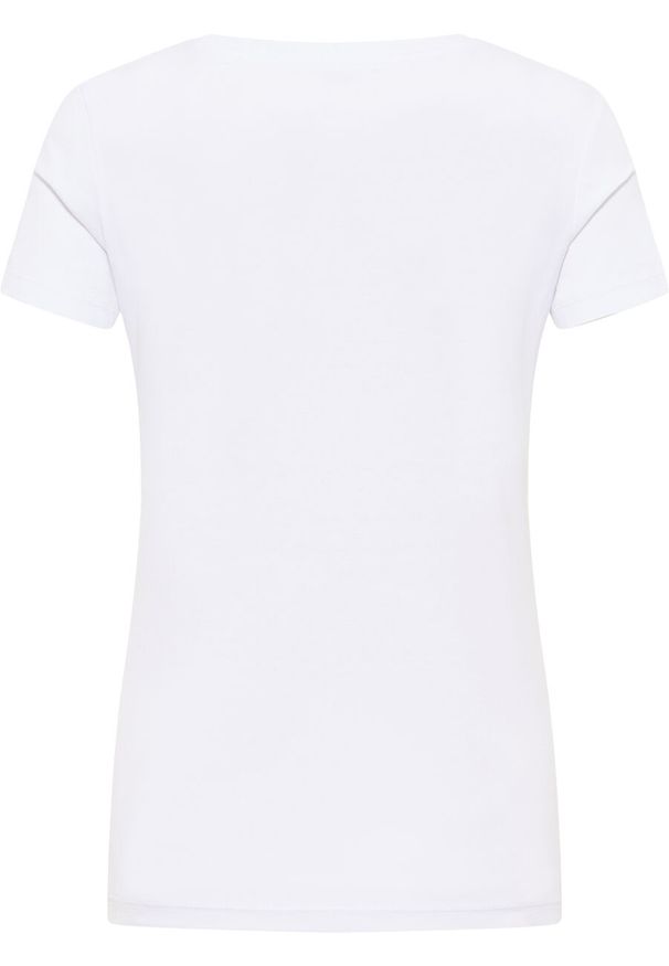Mustang - MUSTANG ALINA C DAMSKI T-SHIRT KOSZULKA LOGO NADRUK GENERAL WHITE 1013220 2045. Wzór: nadruk