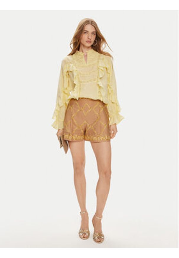 TwinSet - TWINSET Bluzka 241TP2530 Żółty Relaxed Fit. Kolor: żółty. Materiał: bawełna