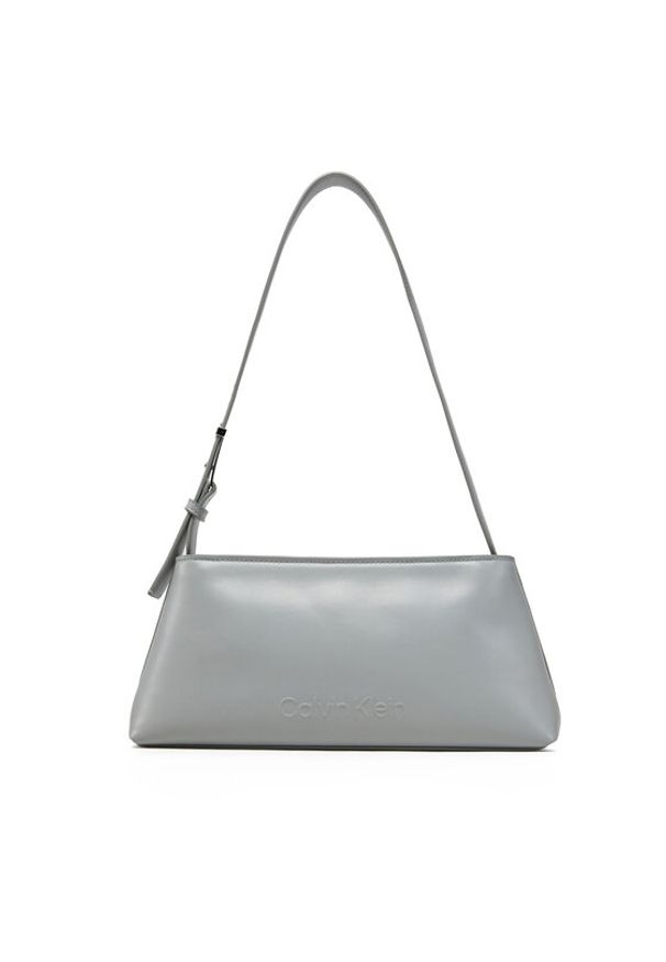 Calvin Klein Torebka Embossed Logo Shoulder Bag K60K612550 Szary. Kolor: szary. Materiał: skórzane