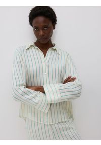 Reserved - Koszula w paski - niebieski. Kolor: niebieski. Materiał: wiskoza. Wzór: paski #1