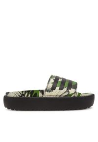 Adidas - Klapki adidas. Kolor: zielony. Obcas: na platformie #1