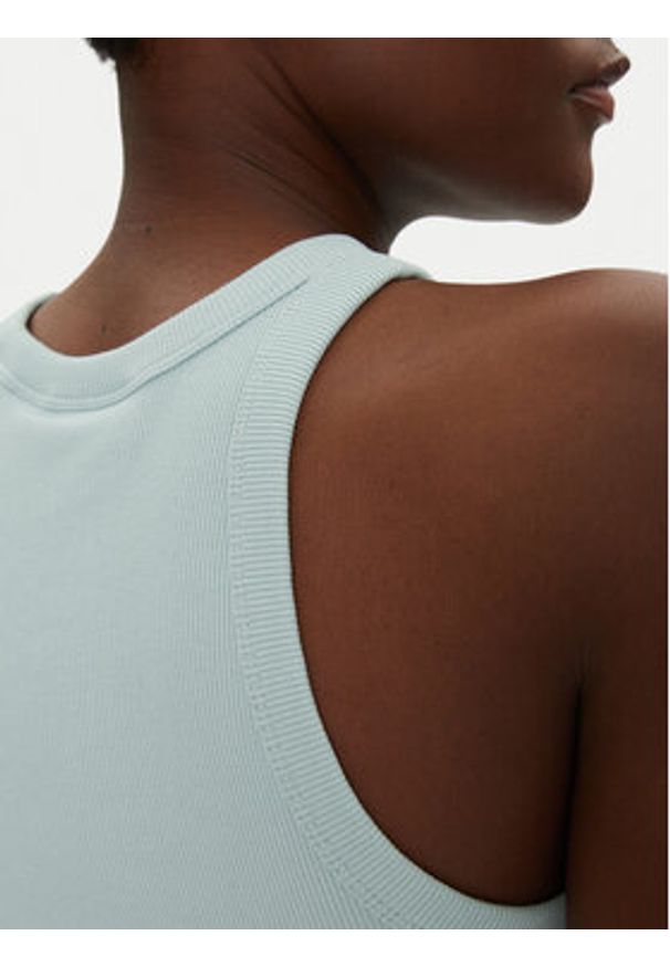 Calvin Klein Jeans Top Monologo J20J225301 Niebieski Slim Fit. Kolor: niebieski. Materiał: bawełna