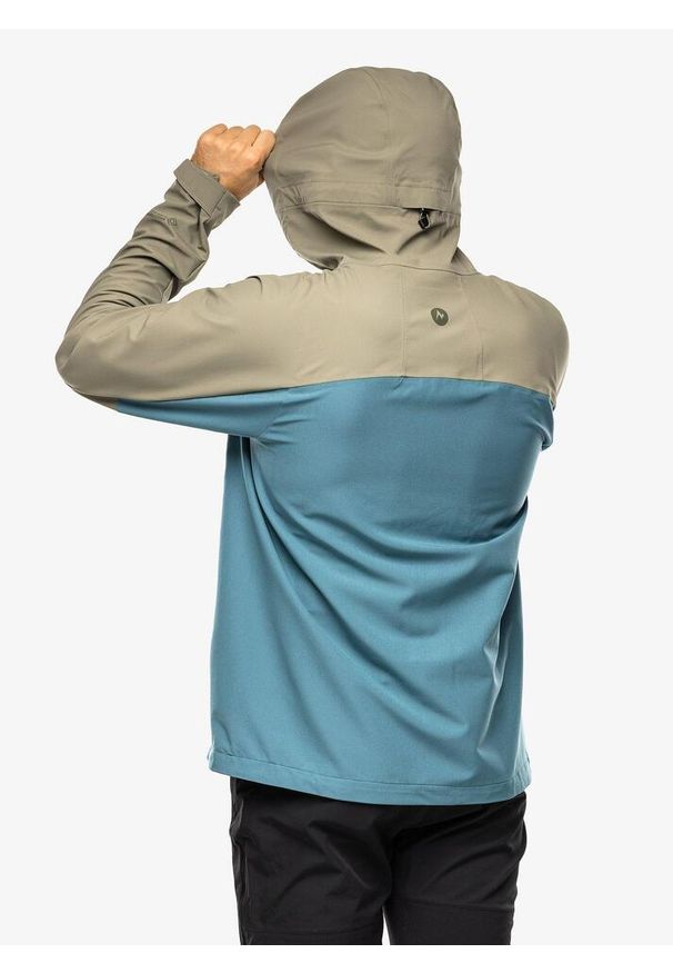 Kurtka softshell męska Marmot ROM GORE-TEX Infinium Hoody. Kolor: niebieski. Materiał: softshell. Technologia: Gore-Tex