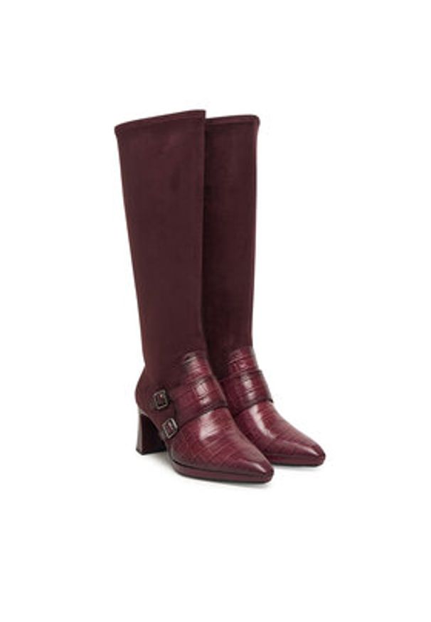 Hispanitas Kozaki HI254329 Bordowy. Kolor: czerwony. Materiał: skóra